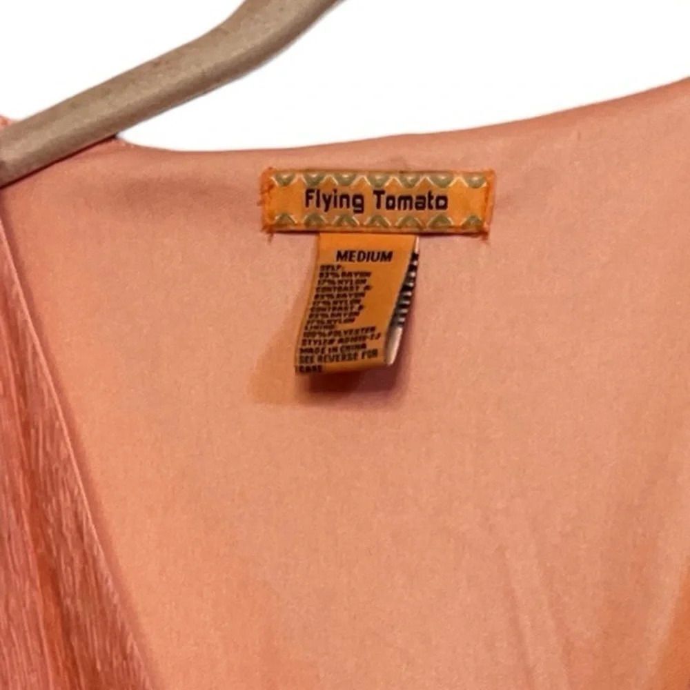 Flying Tomato Women medium Maxi Dress
Color Blocked pink red tall v-neck tie - Picture 7 of 11